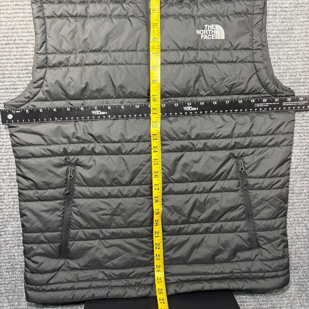 The North Face Mens Black Quilted Puffer Vest Full Zip Insulated Medium